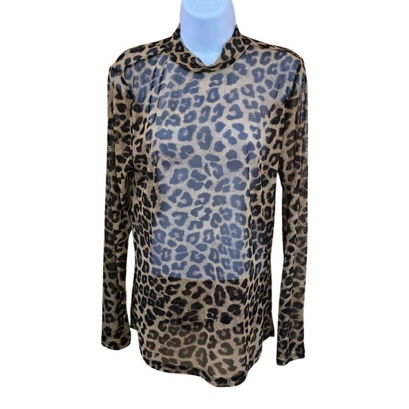 Torrid Sheer blouse Leopard Print  Polyester Spandex Blend mob wife animal - Picture 1 of 7